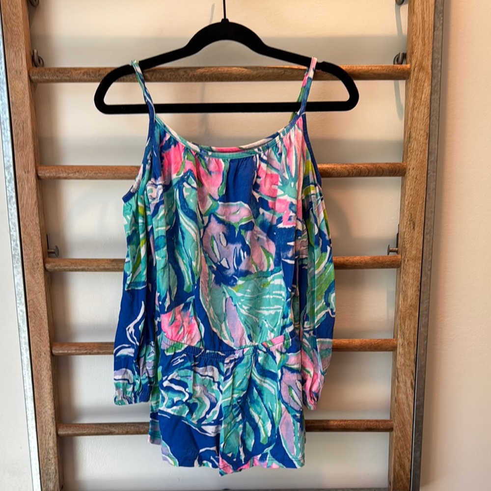 Lilly Pulitzer Blue and Pink Kids Romper